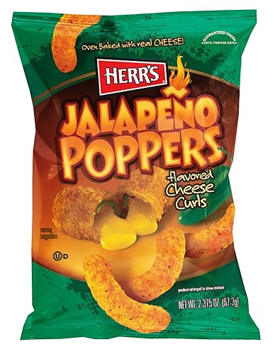 Herr's Jalapeño Poppers Flavored Cheese Curls - Made with Cheddar