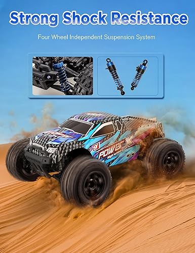 Miniatura 4 de ASPEXEL Autos a control remoto, 118 4WD con 2.4 GHz, impermeable, todo terreno, de alta velocidad, 24.9 mih, todoterreno a control remoto, con dos