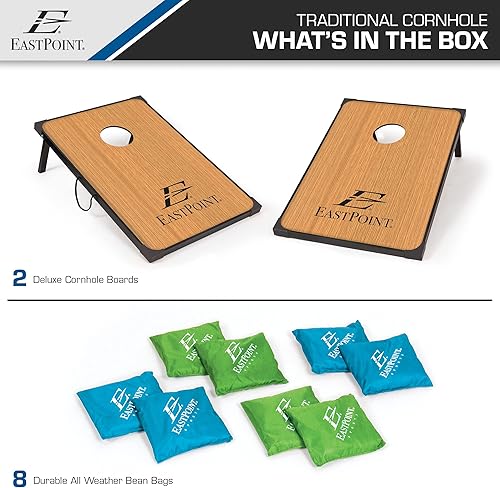 Miniatura 2 de EastPoint Sports - Set de juego cornhole de lanzamiento de bolsas fabricado con MDF 2 pies de ancho x 3 pies de largo incluye cómodas asas de
