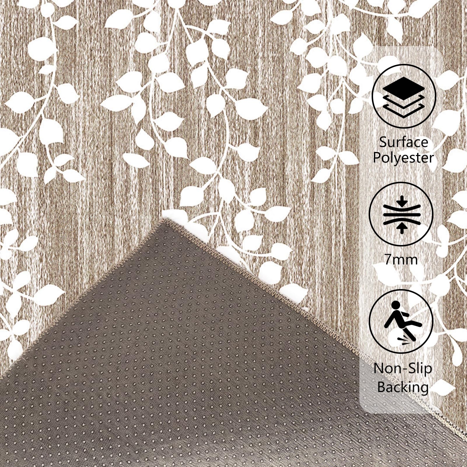 Teppich Läufer Flur Langer Läufer Waschbar Küchenläufer Meterware 70 x 260 cm Küchenteppich für vor dem Waschbecken rutschfeste Teppich für Eingangsbereich Bettvorleger Flur Küche Waschküche