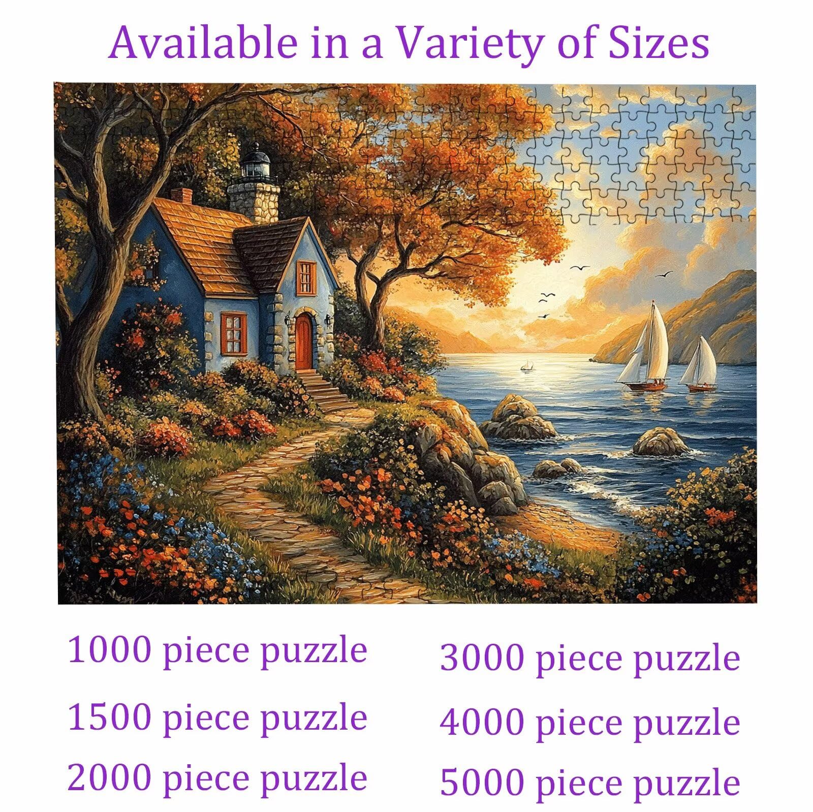 Puzzle 2000 sztuk | Świeca o zachodzie słońca (3) Puzzle 2000 sztuk dla dorosłych | Idealnie pasują | bez kurzu | Drewniane puzzle dla całej rodziny | Puzzle Ekspertów XL | Prezent dla kobiet W3H-26