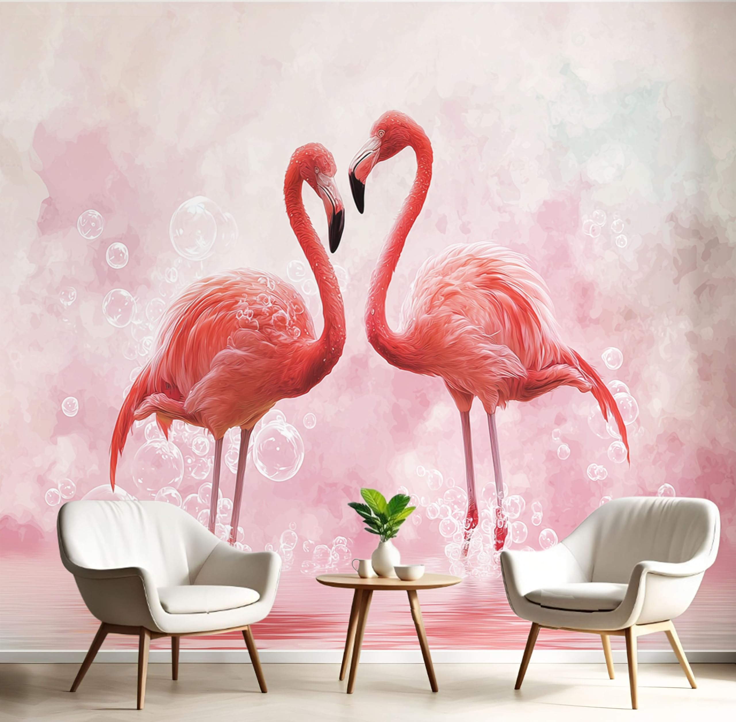 Papier peint panoramique salon lion fleurs pour transformer votre fond de mur TV