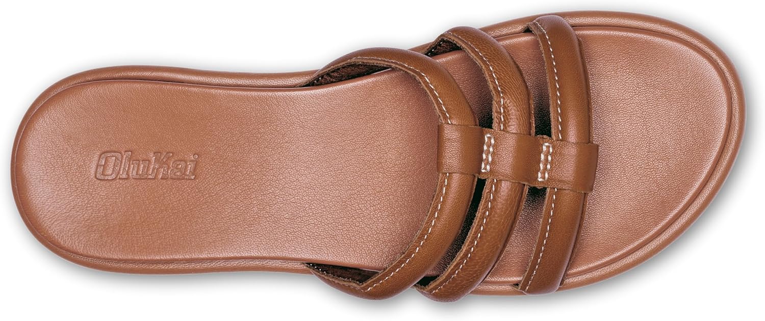 OLUKAI Tiare Women's Slide Sandals, Premium Leather & Stylish Design, All-Day Comfort & Support - Image 3