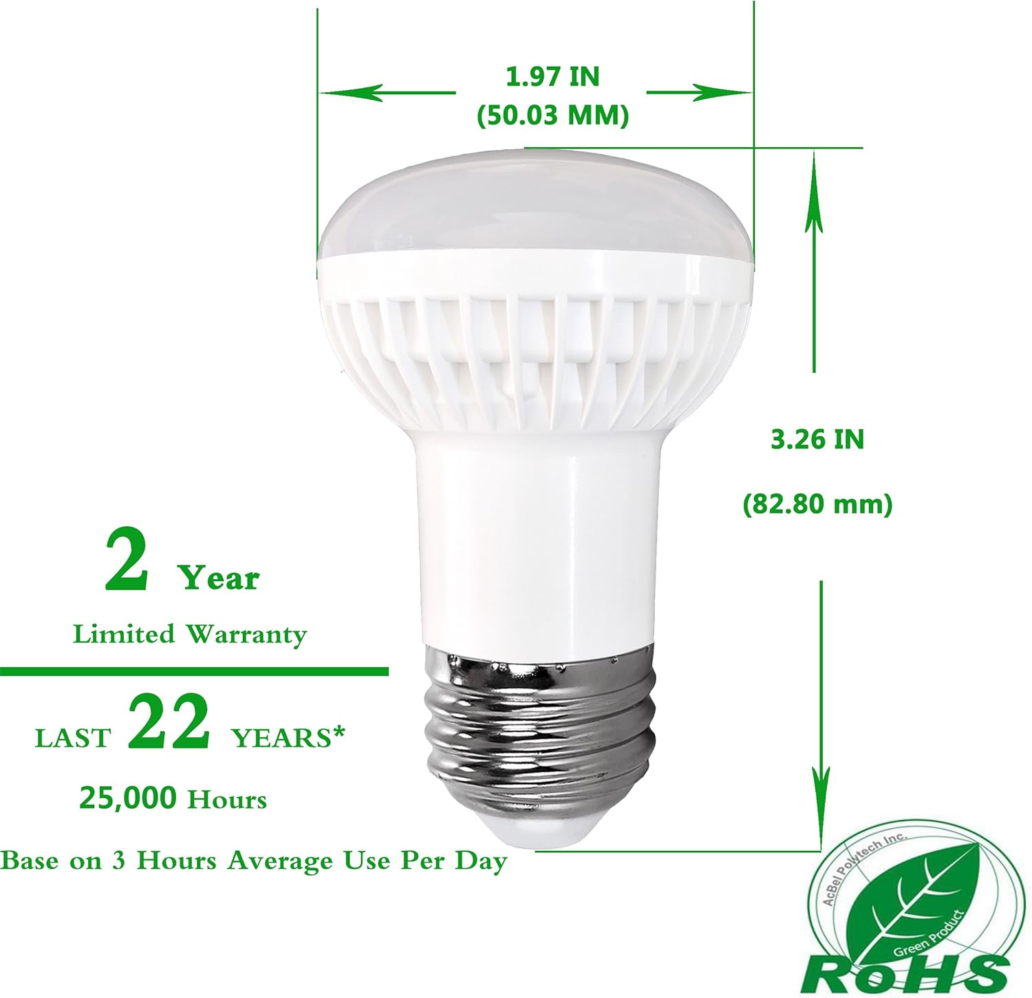 5W R16 LED Mini-Reflective Flood Light Bulb (40W Incandescent Light Equivalent),E26 Base Indoor Lighting,(5000K) Daylight White,120°Beam Angle BR16 LED Foold Light Bulbs,UL Listed (4 Pack)