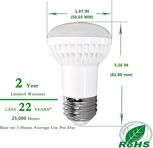 Miniatura 5 de Bombilla LED R16 regulable, bombilla reflector de base E26, 500 lúmenes 4000 K blanco natural, 5 vatios AC120V, ángulo de haz de 120, lámpara
