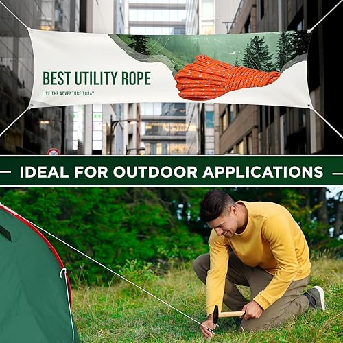 Vista 131 de TECEUM Cuerda – 90 pies x 1/4 pulgadas (0.276 in) – Verde militar – Cuerda fuerte multiusos – Camping, manualidades, asta de bandera
