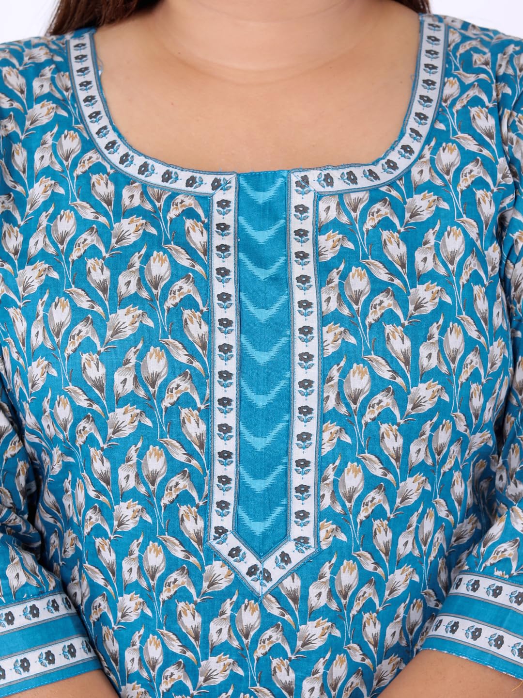 Miraan Cotton Printed Readymade Plus Size Salwar Suit For Women (MIRAANRV7413XXXXXXL_Blue_XXXXXX-Large) - Image 3 thumbnail