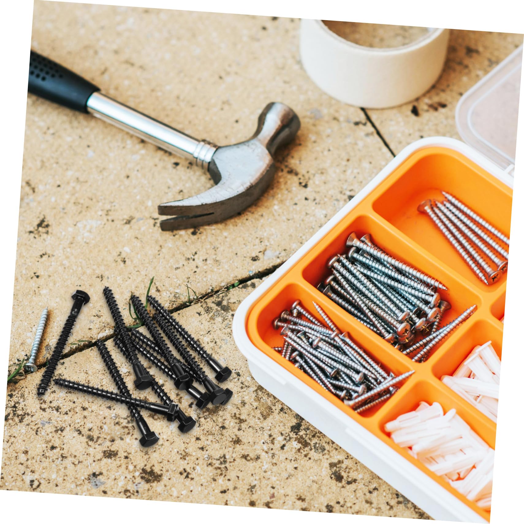 SEWACC High Strength Head Lag Screws 10pcs Self Tapping Screws Hexagon Head Lag Screws for Wood