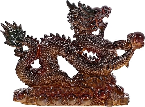 Kichvoe Escultura china Té de dragón para mascotas que cambia de color Año de Dragón Figuritas Decoración de la oficina en el hogar Accesorios de té