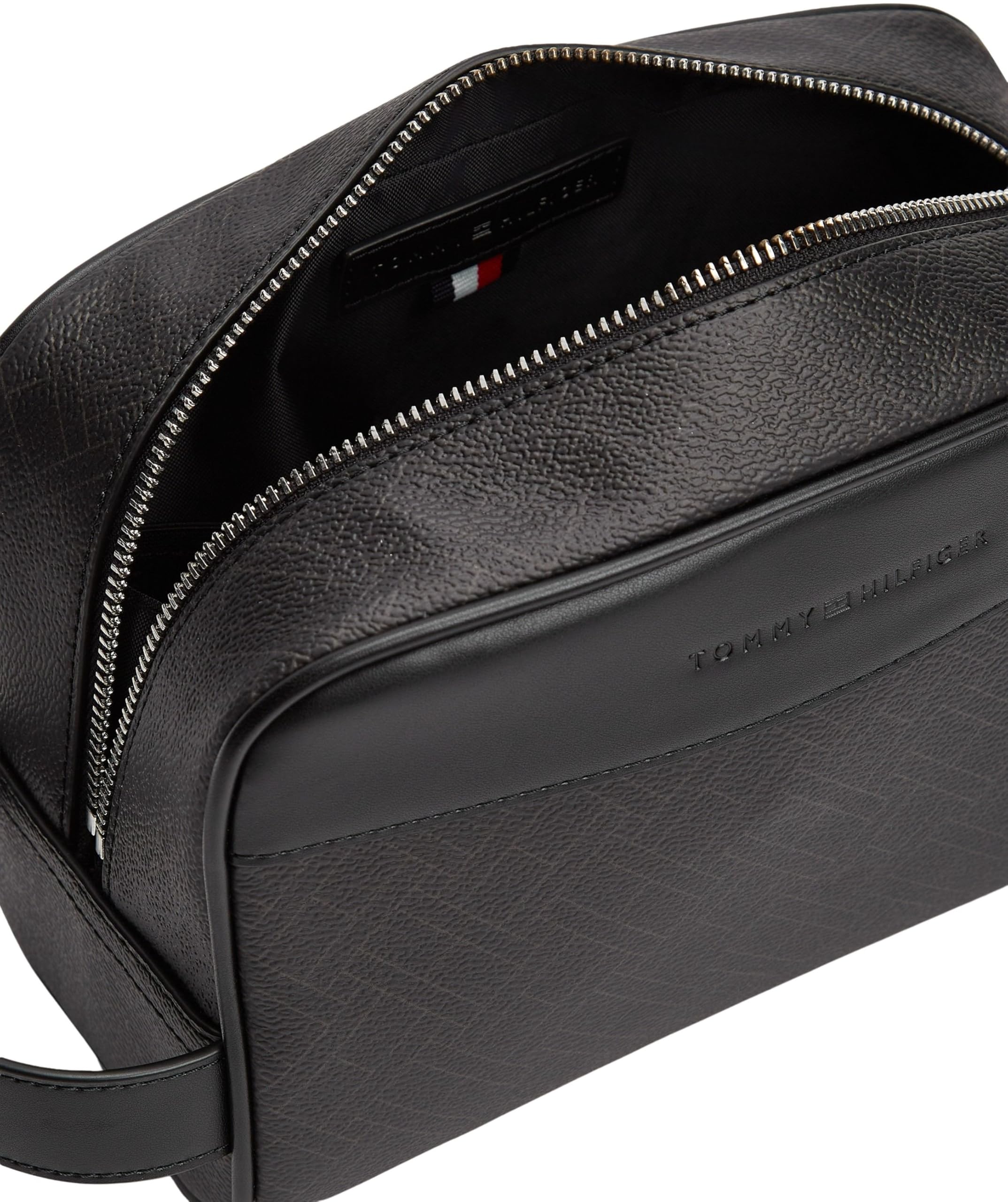 Tommy Hilfiger TH Flag Monogram Washbag Am0am14298, Altri Piccoli Accessori Uomo, Black (Black), One Size