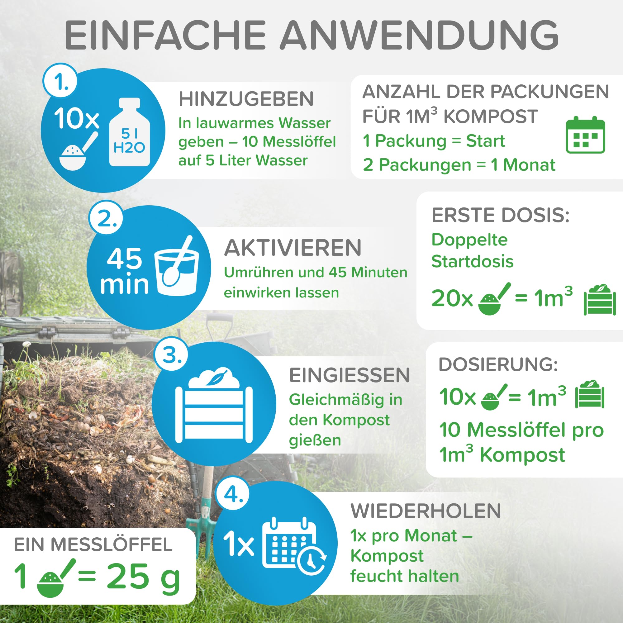No.4 Bioenzymatischer Reiniger für Ihren KOMPOST (Kompostbeschleuniger) 500g - 1 Stück
