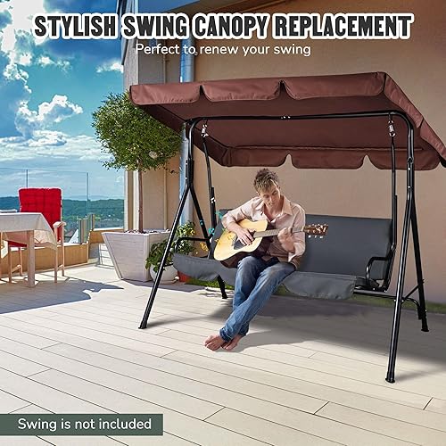 Miniatura 9 de Yescom Cubierta de toldo oscilante de 76 x 44 pulgadas de repuesto UV 30+ resistente al agua para jardín al aire libre