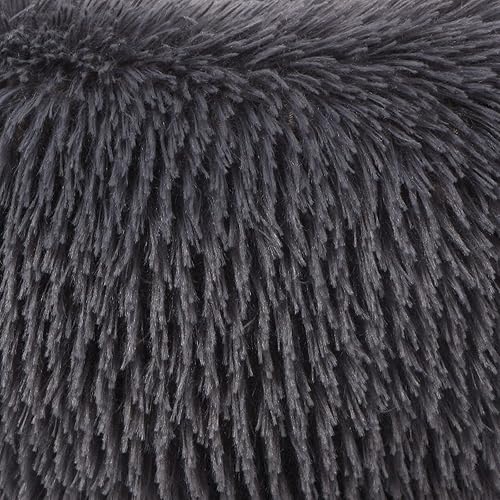 Miniatura 7 de Cama relajante de 30 pulgadas para perros medianos, color gris oscuro, cama lavable y antiansiedad Verde militar,Beige,Negro -,Marrón,Dary café,Gris