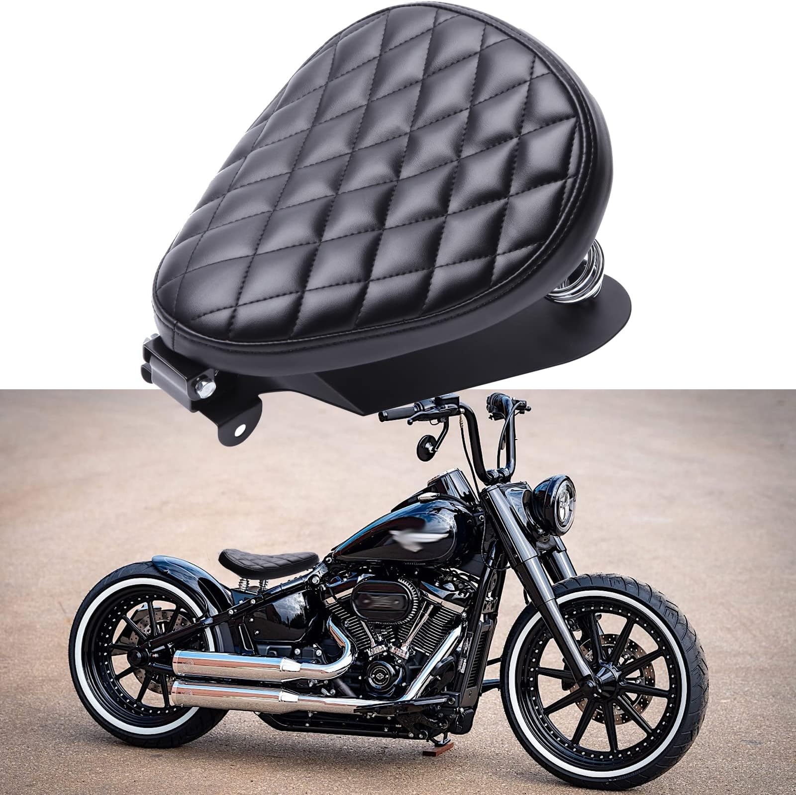 Motorcycle Solo Seat Spring Base Plate Bracket Compatible With Bobber Chopper