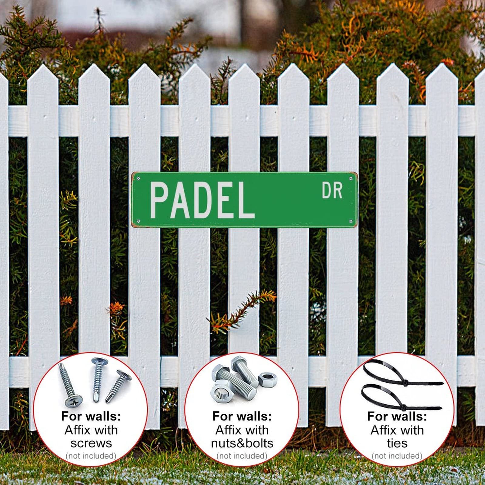 Plaque Décorative Métal Padel - Design Fan De Padel, Format 10,2 X 40,6 Cm, Pour Décoration Murale Intérieur/Extérieur