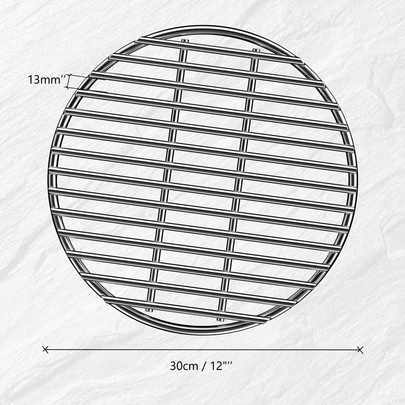 Onlyfire stainless steel High Heat Charcoal Fire grate per Kamado Joe Big Joe grill, 30,5 cm