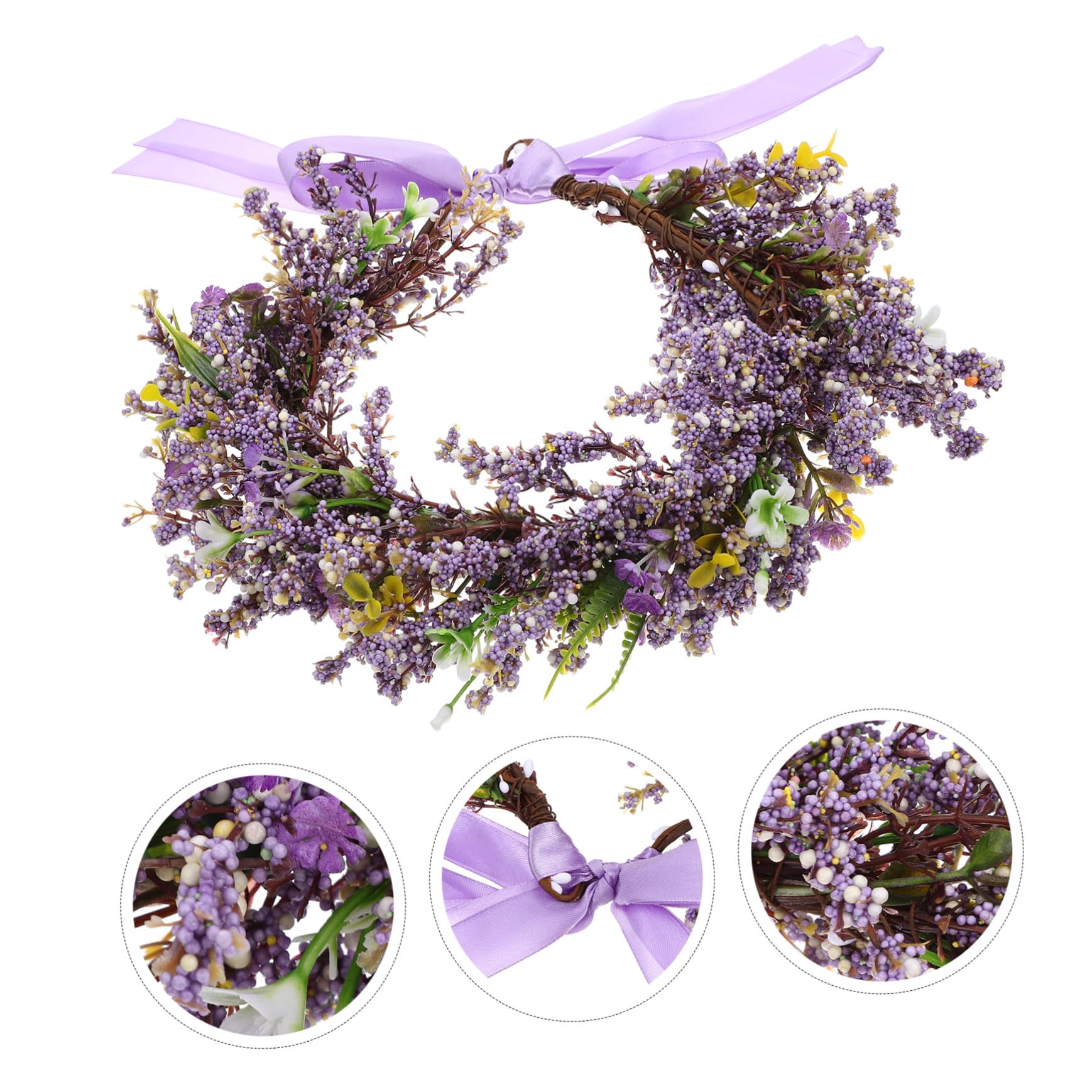 VICASKY 4 Pezzi Sposa con Fiori Artificiali Realistici Fascia Cerimoniale per Matrimonio Feste e Foto Accessorio per Ragazze e Damigelle Stile Hawaiano