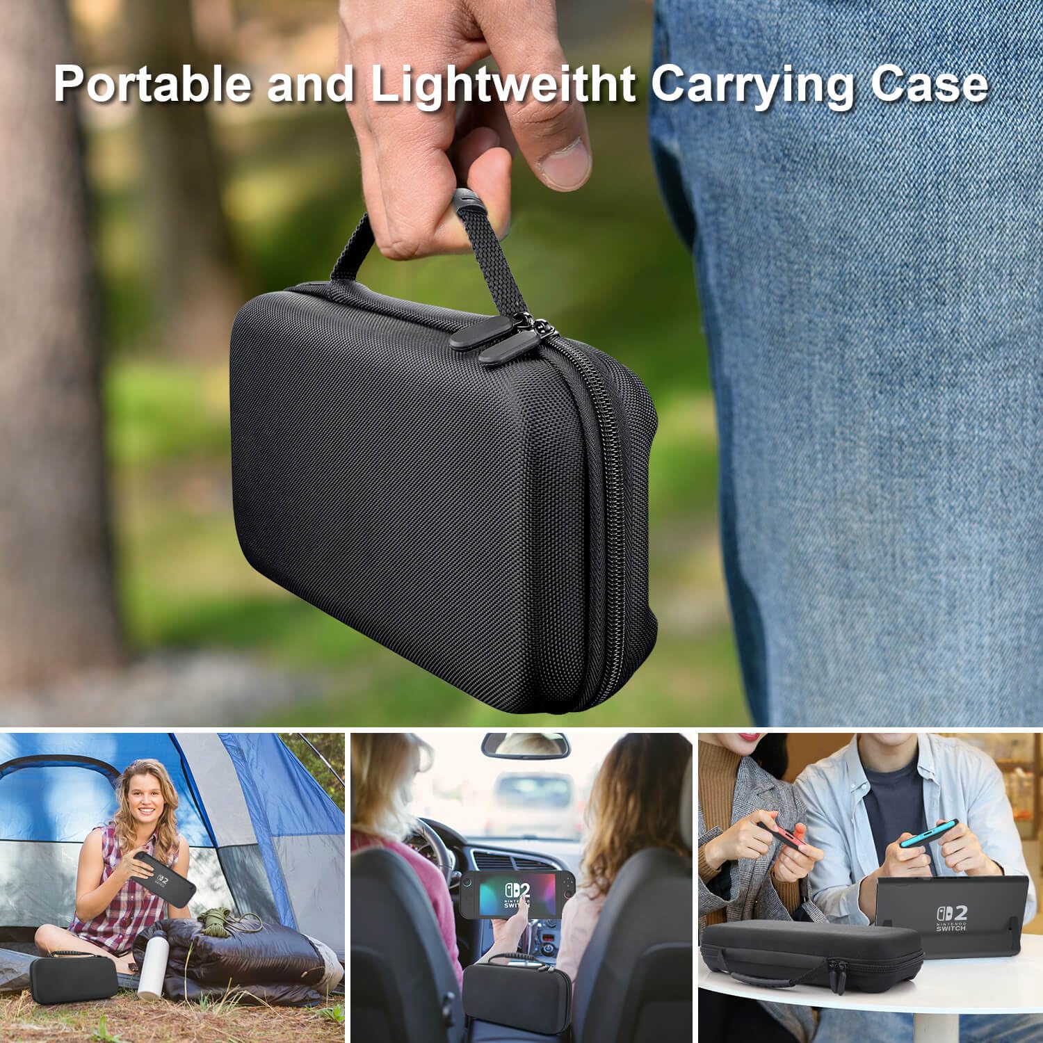 Gamorek Switch 2 Carrying Case Compatible with Nintendo Switch 2, Protective Travel Case with 24 Game Cartridge Slots for Charger and Accessories - Image 7