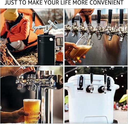 Miniatura 6 de Hgkeke Grifo de cerveza para barriles, torre de cerveza Kegerator, grifo de cerveza americano clásico y estándar con tapón de grifo de cerveza