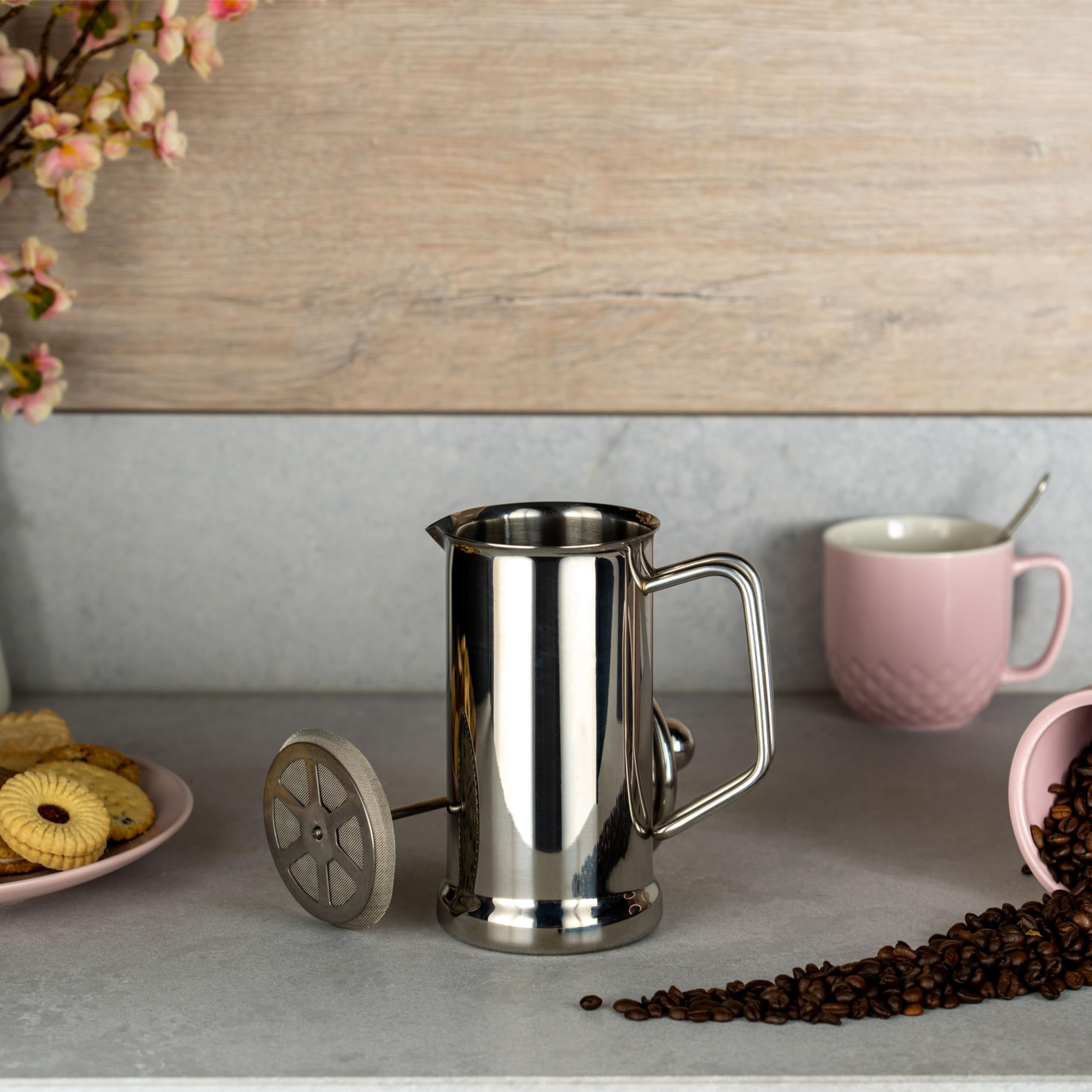 Originals Cafetière à Piston en Acier Inoxydable 18/10, Finition Satinée, 8 Tasses Expresso
