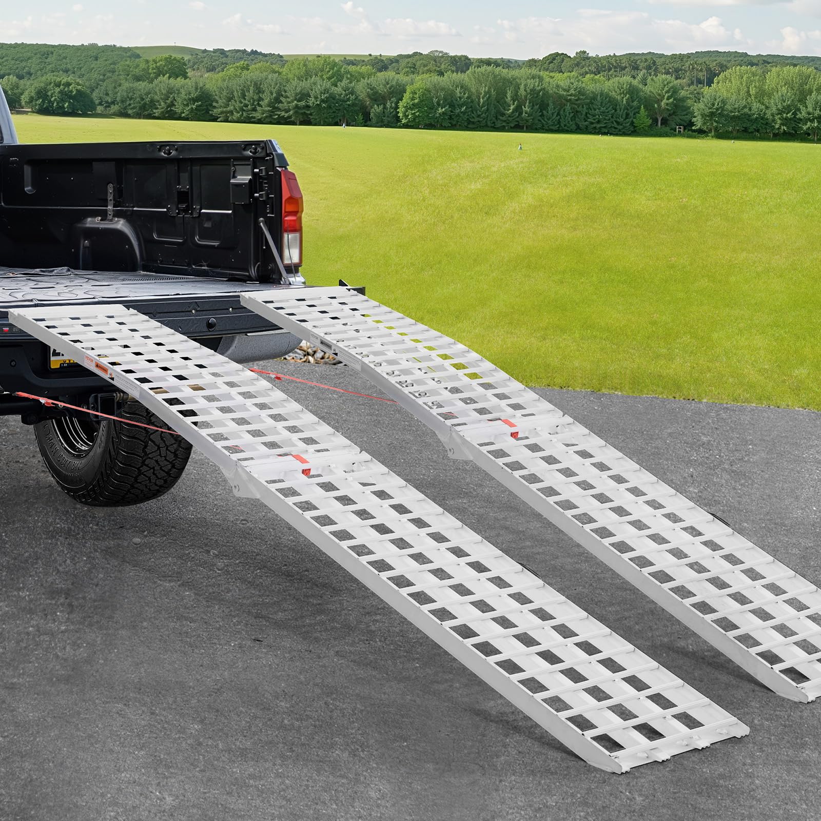 VEVOR Aluminiowa rampa najazdowa 907 kg, 2 sztuki, stabilna uniwersalna rampa najazdowa, z uchwytami, szersza powierzchnia rampy, nadaje się do ATV, UTV, motocykli, rowerów elektrycznych