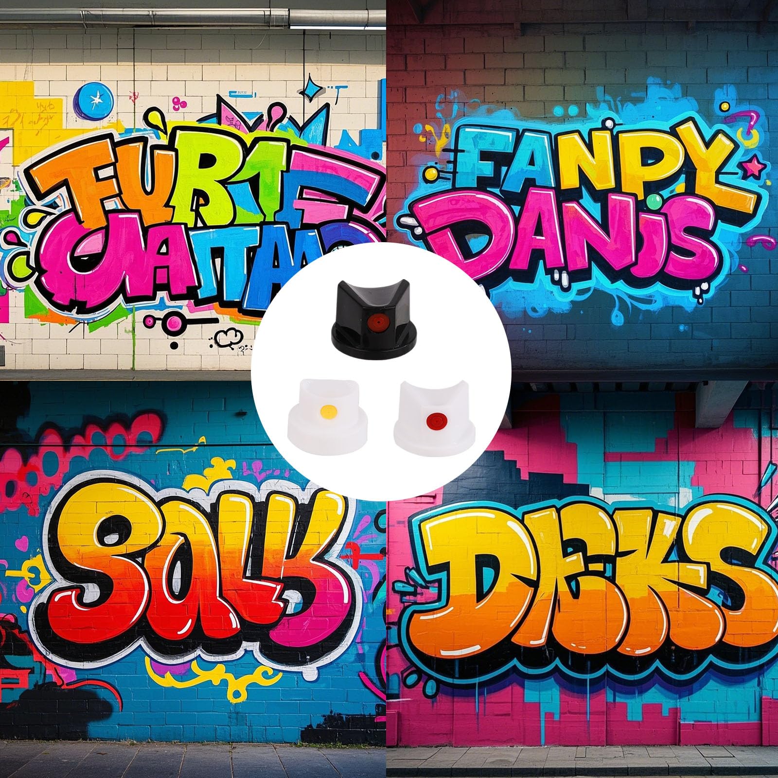 Tinoaly 10 szt. Uniwersalne Nasadki Farby w Sprayu, Wymienne Końcówki do Farby w Sprayu Dysze Puszek z Rozpylaczem do Graffiti i Sztuki Tworzenia Malowania Projektów DIY