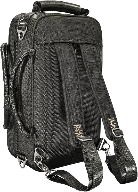 Paititi Lightweight Vegan Leather Bb Clarinet Case with Shoulder Strap, Backpackable