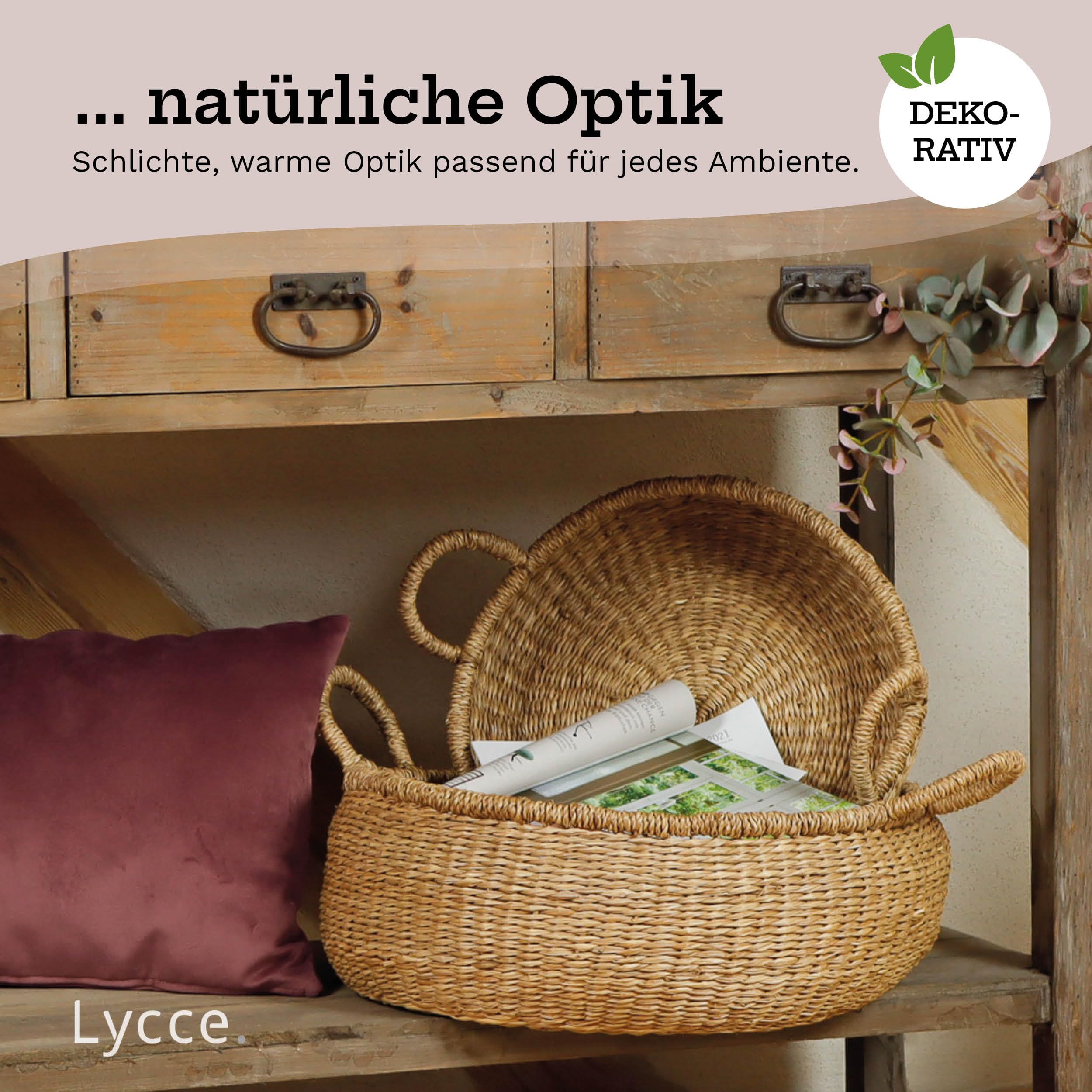 Lycce Aufbewahrungskorb Natur, Korb geflochten aus Seegras | 3er Set