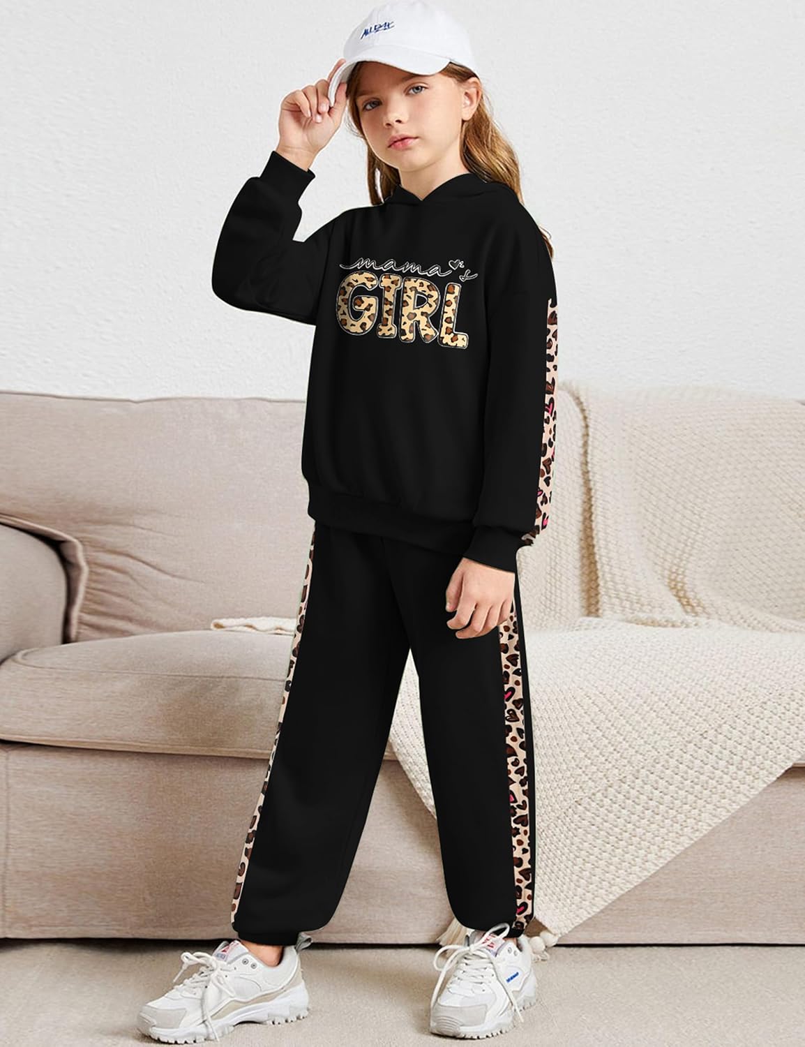 Toddler Girl Clothes Leopard Hoodie Pullover Sweatshirt Sweatpants with Pockets Longsleeve Fall Winter Girls Outfits - Image 2