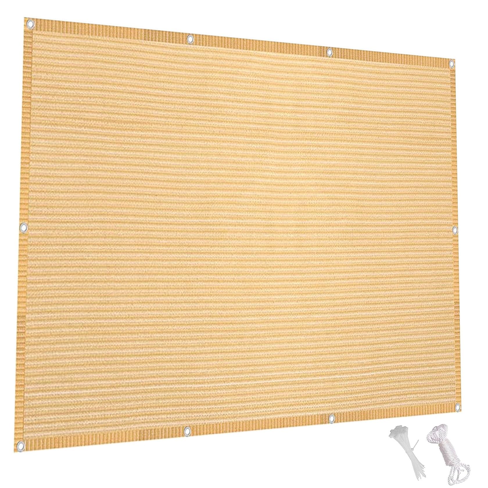 Voile d'ombrage rectangulaire 3.6x5 m en HDPE jaune sable pour jardin