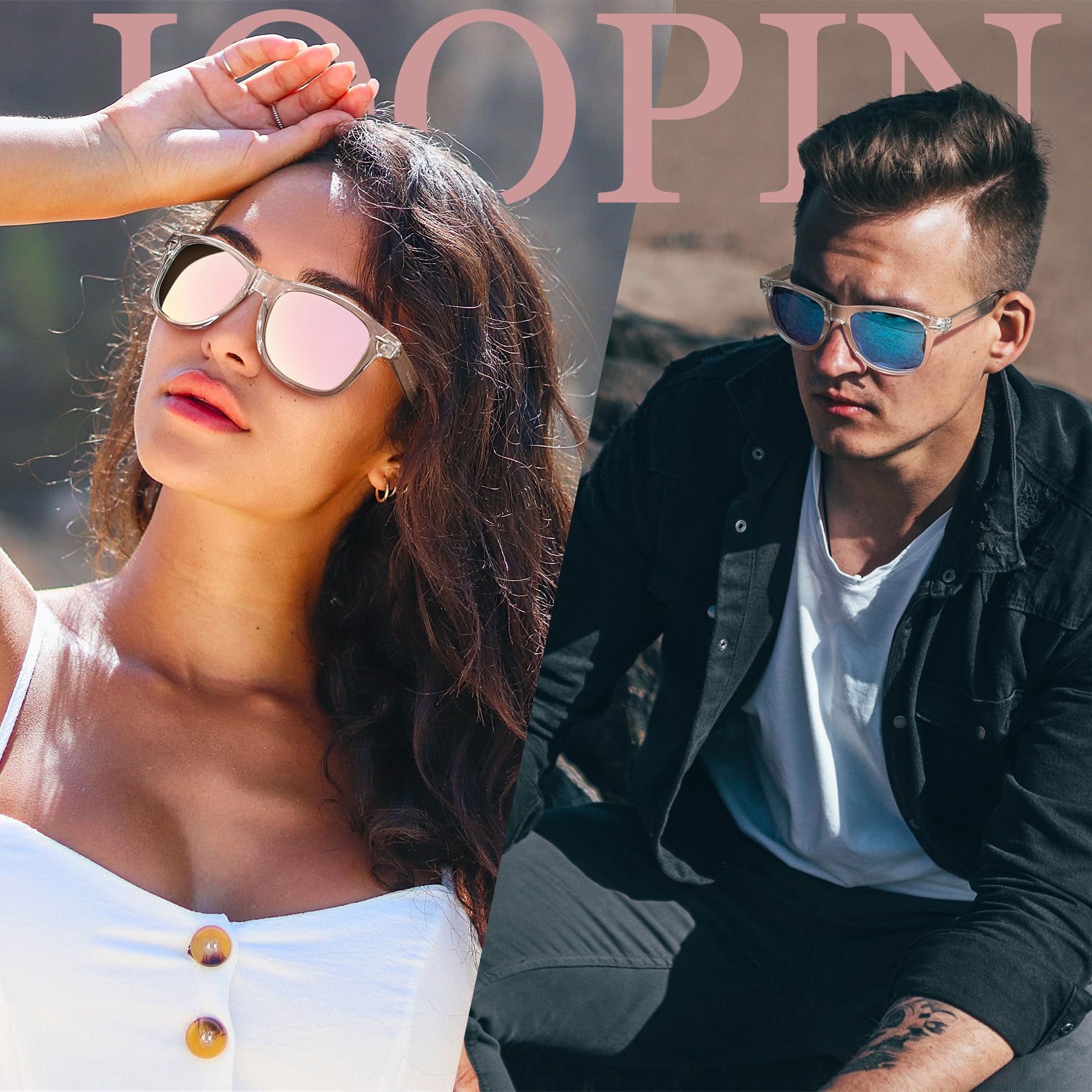 Joopin Occhiali da Sole da Uomo Donna Polarizzati Protezione UV400 Vintage Classici Rettangolari Occhiali da Guida, Unisex - Adulto