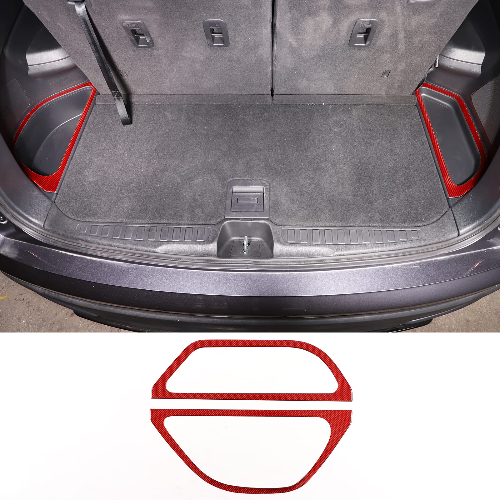Qiosreui Rear Trunk Storage Box Slot Trim Cover for Honda Pilot 2016-2022/ Passport 2019-2023, Rear Trunk Side Storage Organizer Bins Trim Frame Sticker (Trunk Side Storage Compartment Frame)
