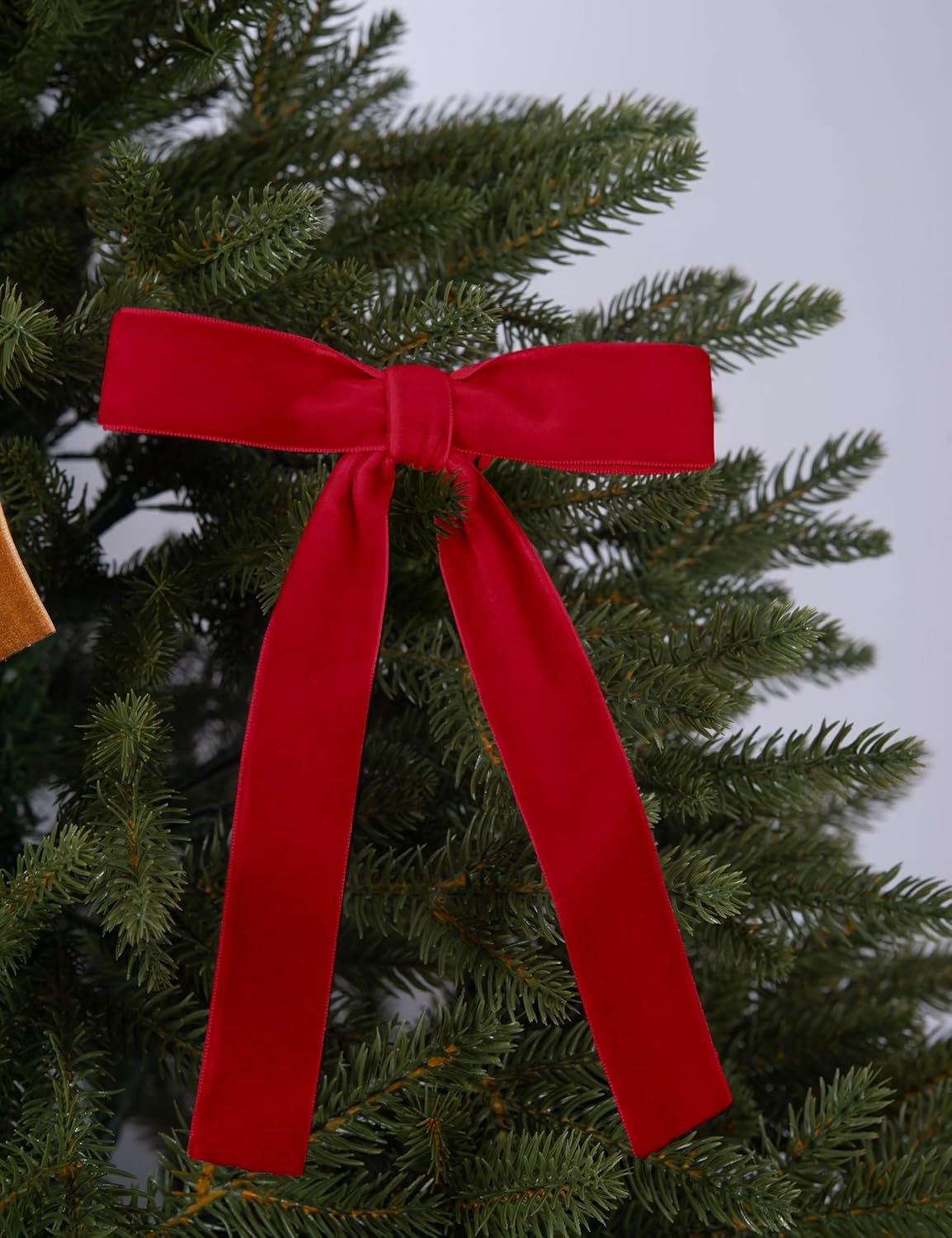 SIMISI RIBBON 24 Pcs Red Velvet Bows Christmas Tree Ornaments Vintage Ribbon Bow for Tree Garland Wreath Rustic Crafts Gift Indoor Outdoor Xmas Decorations - Image 7