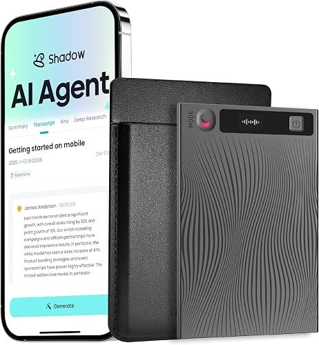 Mobvoi TicNote AI Powered Digital Voice Recorder, Grey