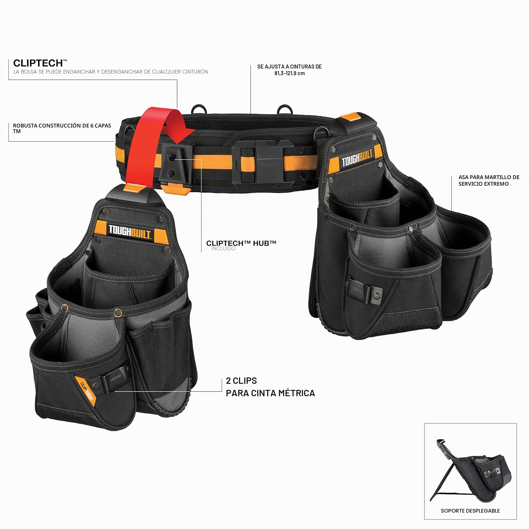 ToughBuilt - TB-CT-111-3P - Juego de 3 cinturones de herramientas