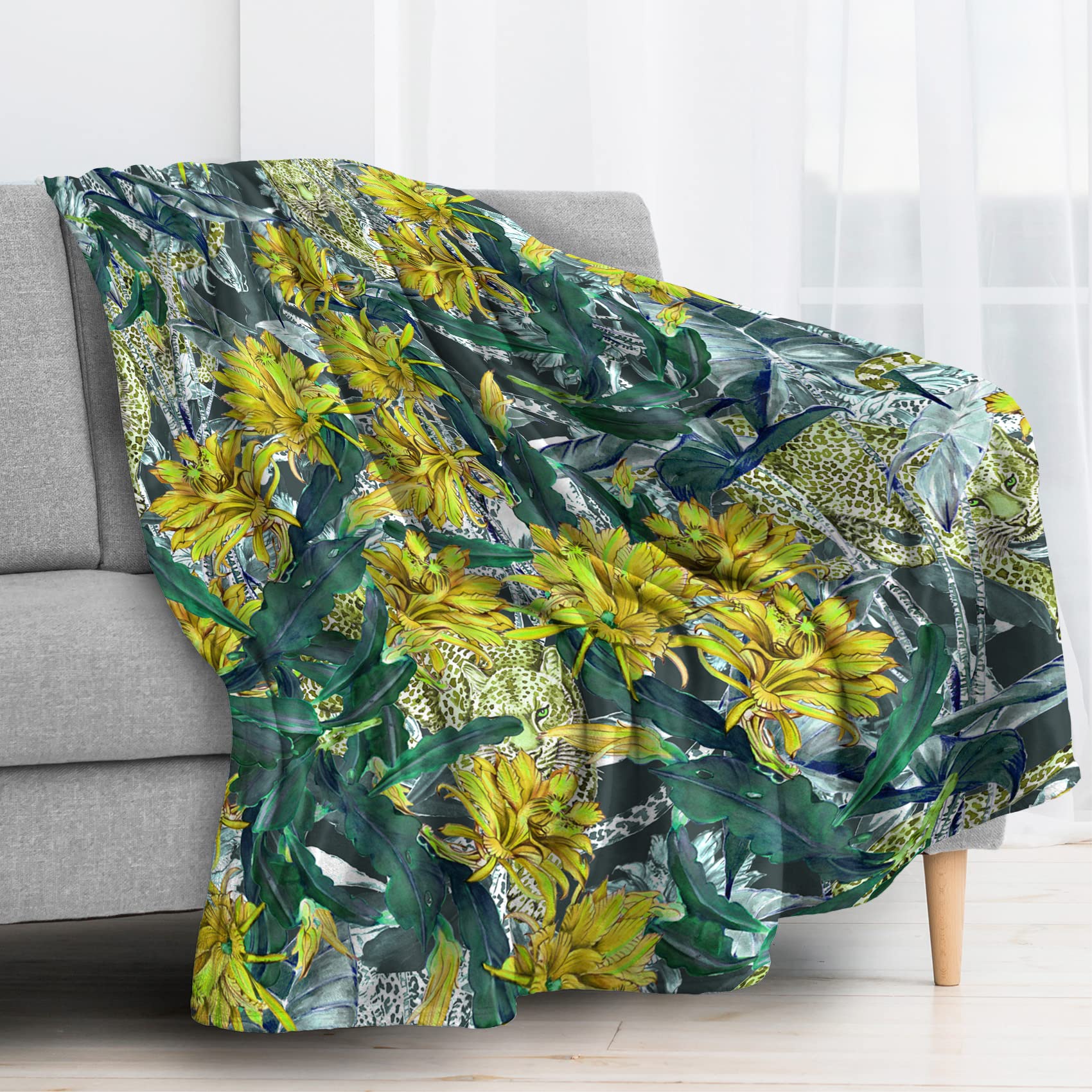 Plaid léopard 200x200 cm couverture canapé et lit douce