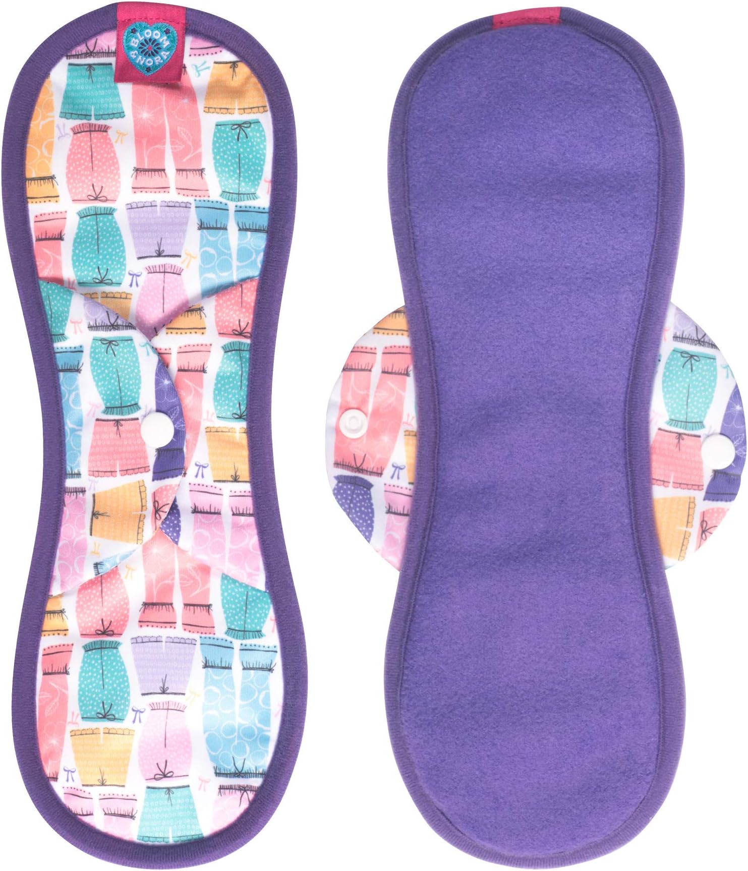 Bloom & Nora Reusable Sanitary Pad, Bamboo Bloomers Single Pad, Mighty, Amelia