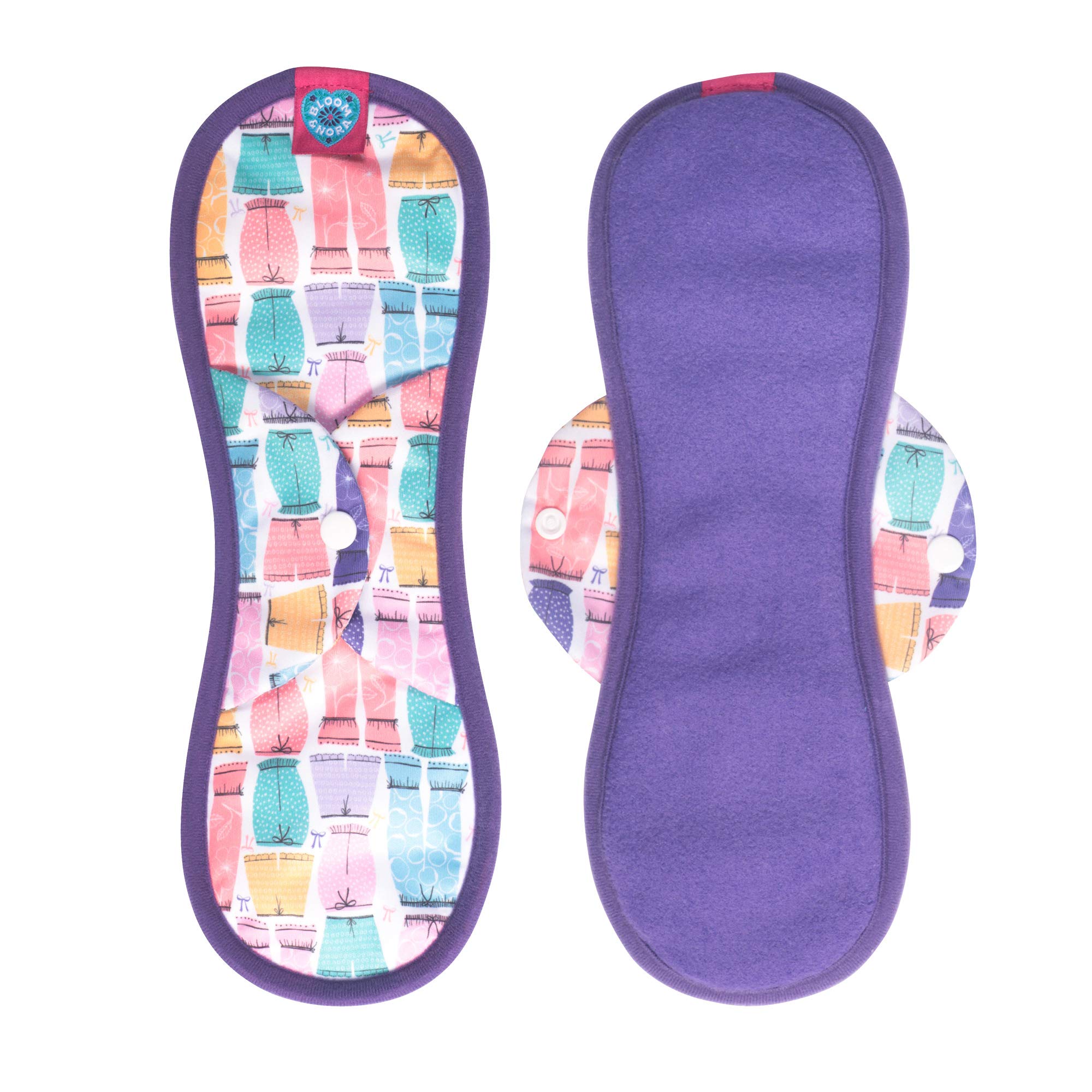 Bloom & Nora Reusable Sanitary Pad, Bamboo Bloomers Single Pad, Mighty, Amelia