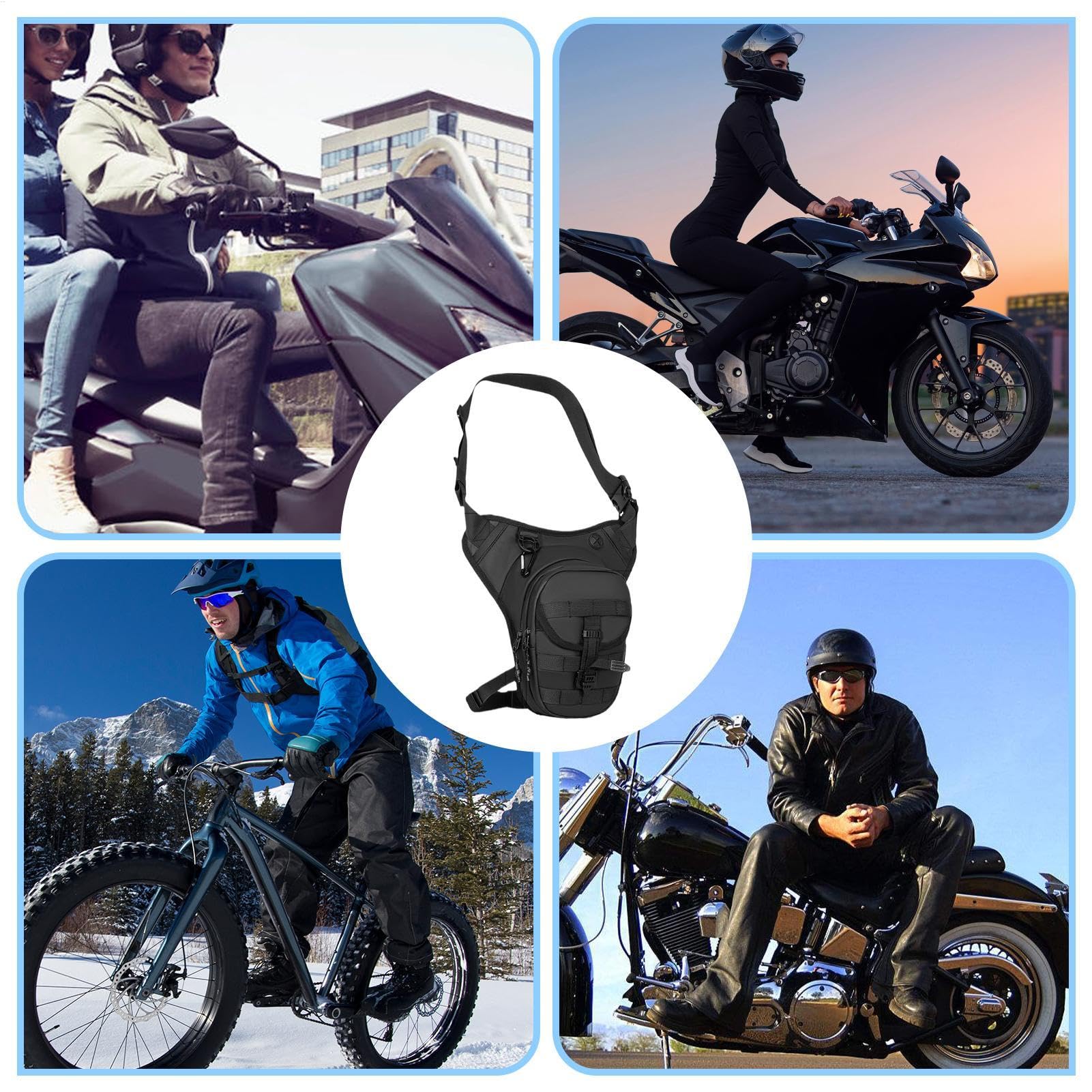 Hüfttasche, Beintasche, Outdoor, wasserdicht, Beingurt, Reitzubehör, mehrere Taschen, Hüfttasche für Motorradfahrer