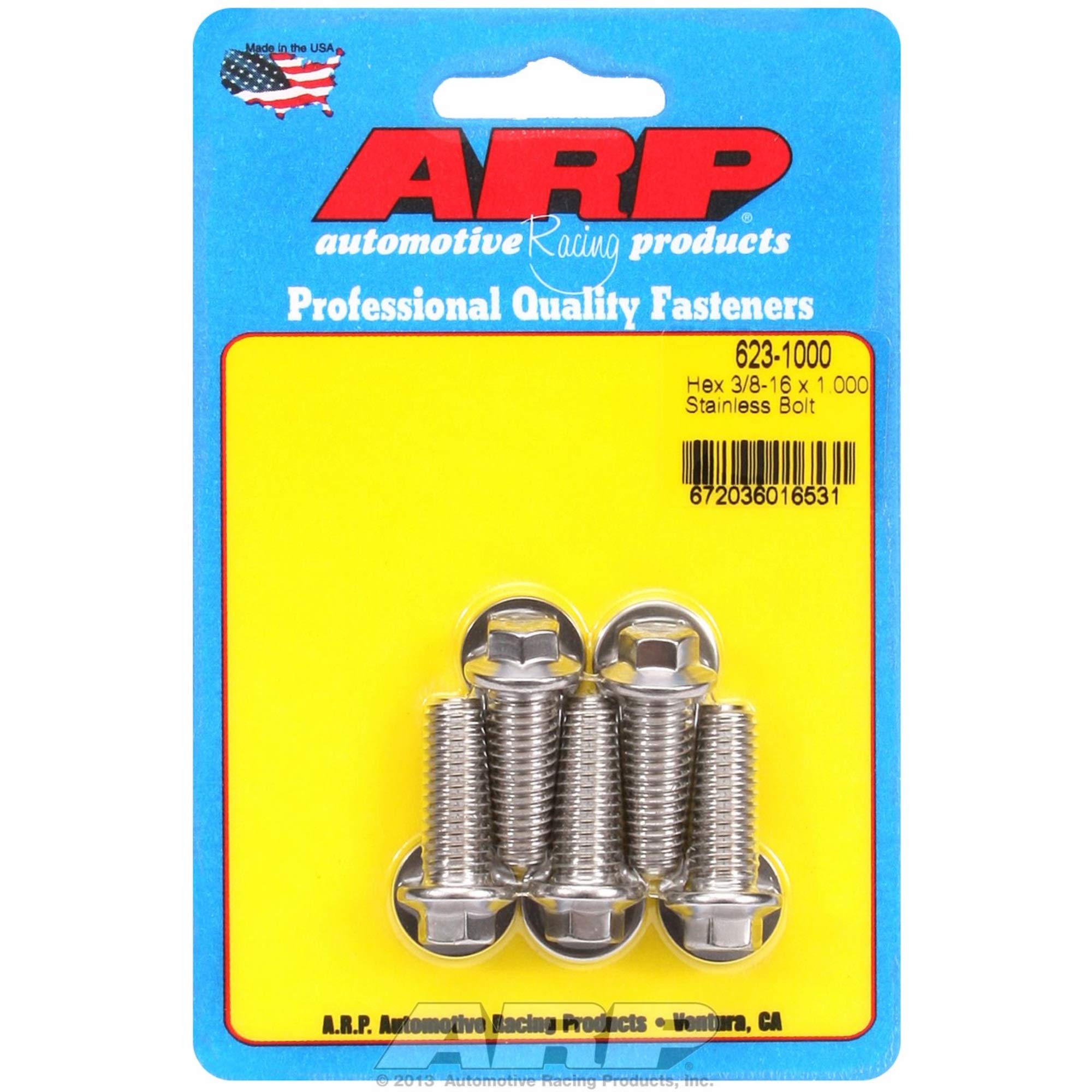 ARP 623-1000 Standard Hex Bolt 5pc Stainless Steel 3/8-16 x 1