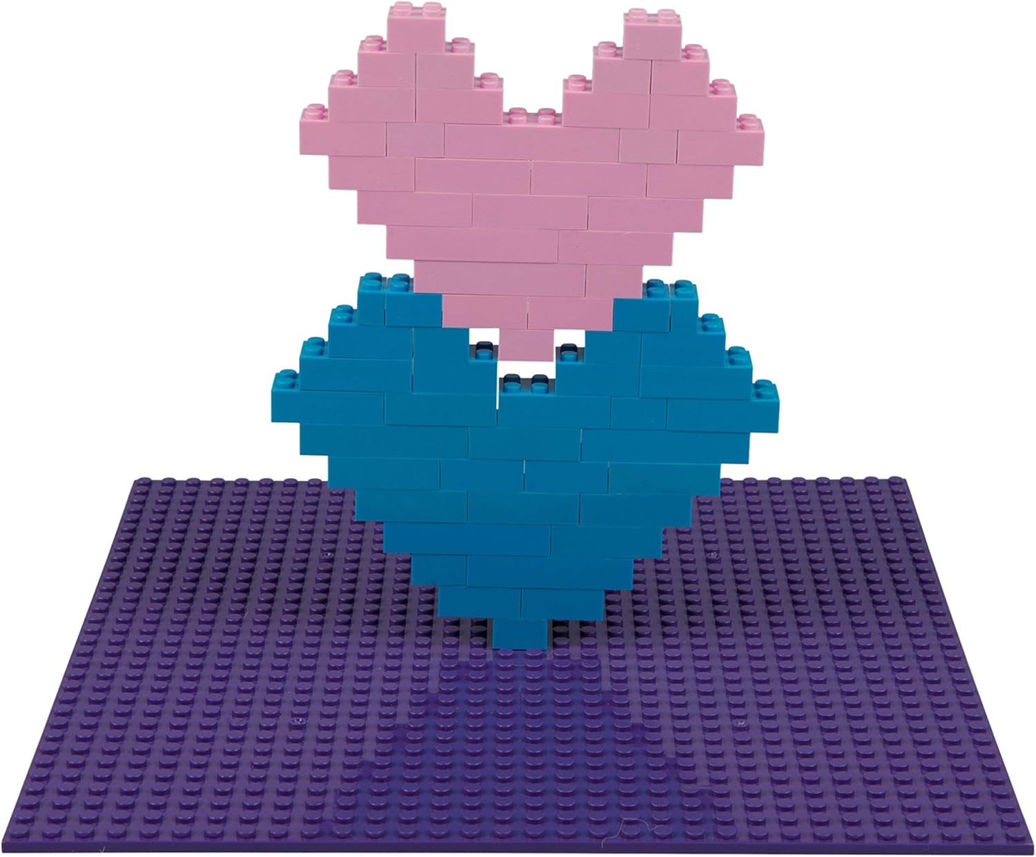 Classic Baseplates for Building Bricks - Set of 4 Large Pink & Purple 10"x10" Building Plates - Dual Connectivity, Build on Both Sides - Compatible, Tight Fit w Major Brands- STEM Toy & Kids Bday Gift