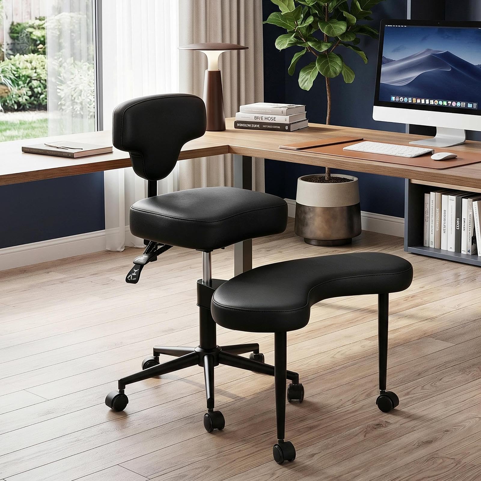 Générique Chaise de méditation, Chaise à Coffre croisée avec Roues TDAH, Table de avec Soutien Lombaire et Hauteur - Tabouret ajusté, Chaises de méditation Ergonomique pour Fidget Philipes - Noir