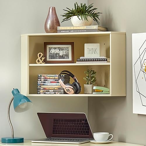 Miniatura 2 de Target Marketing Systems - Moderno gabinete flotante de escritorio, almacenamiento de esquina montado en la pared con 3 estantes, estante colgante