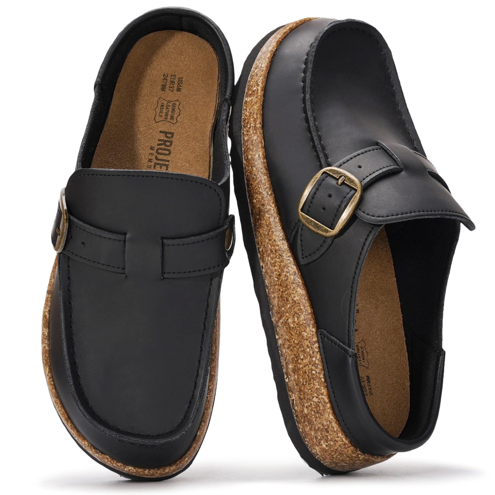 100% Genuine Leather Moccasin Clogs for Women Fall Shoes