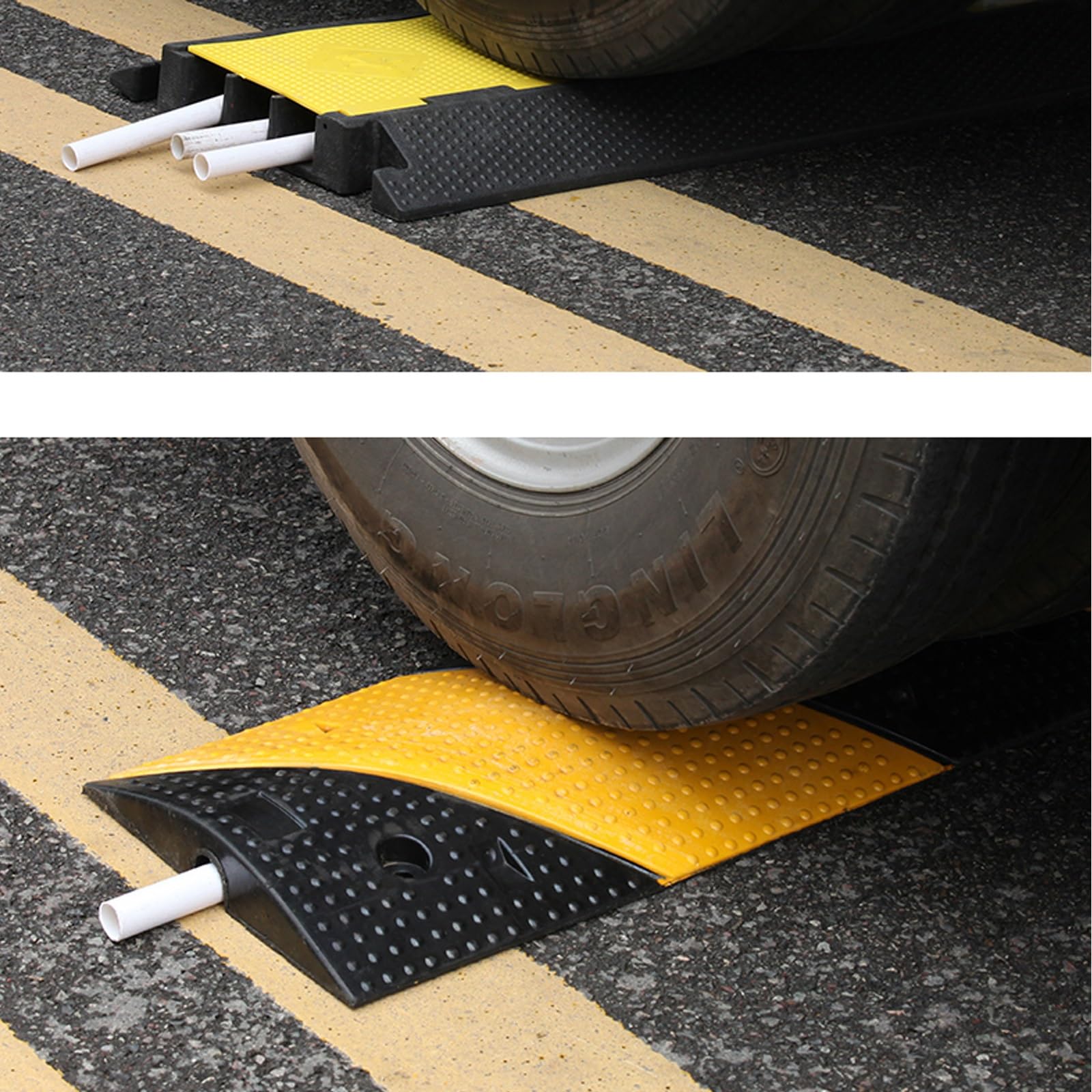 Tope de Velocidad de Goma, Pasacables Suelo, Rampa Protectora de Cable de Alta Resistencia, Camino de Entrada, Jorobas de Velocidad de Camino de Tráfico Modulares para Garaje (Color : 1 Channel-21)
