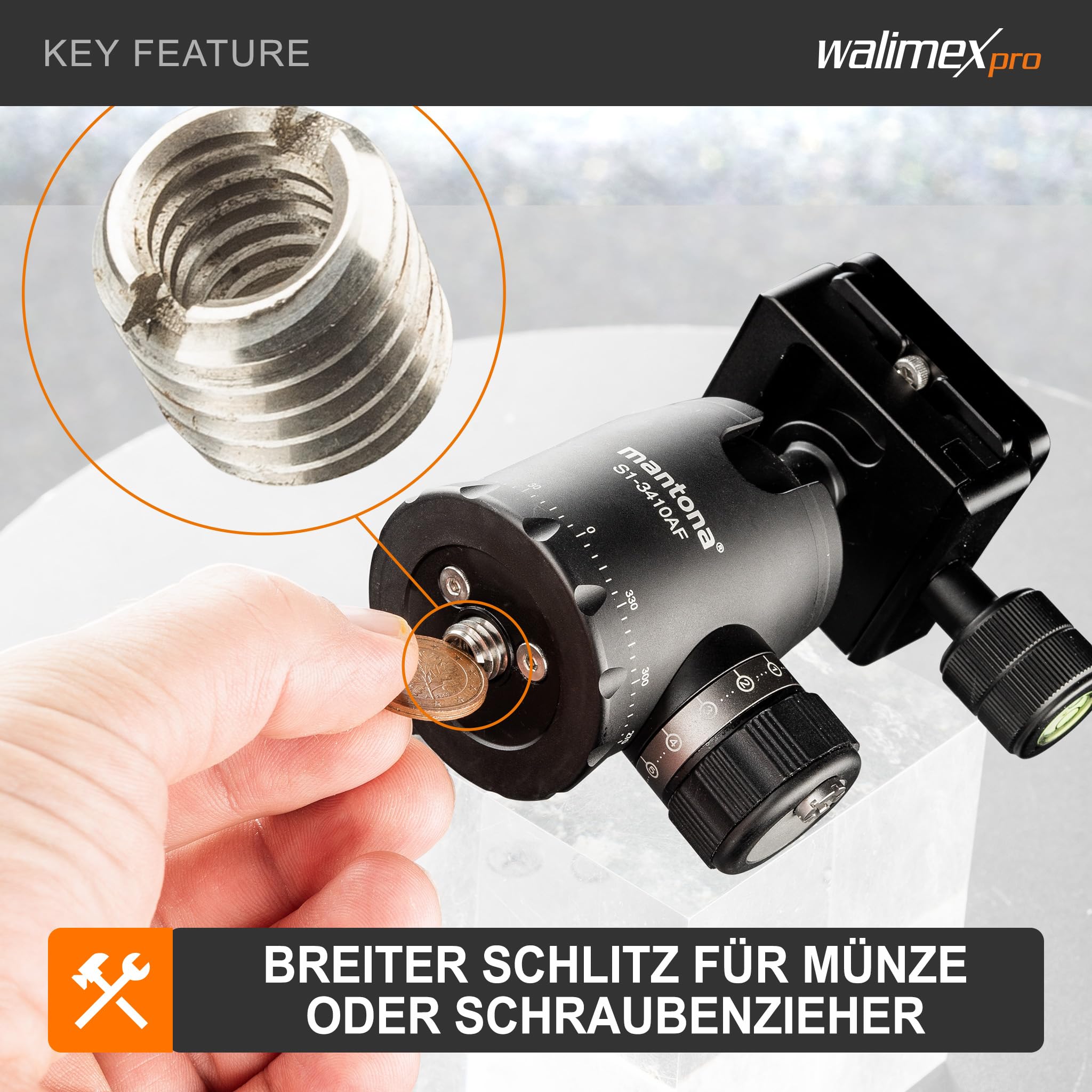 Walimex adapter gwintowany 1/4 cala na 3/8 cala