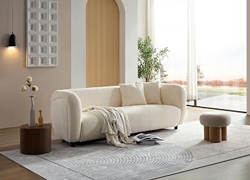 GOWE WKS6 White Color Plush Sofa, 88.89 * 35.04 * 28.74