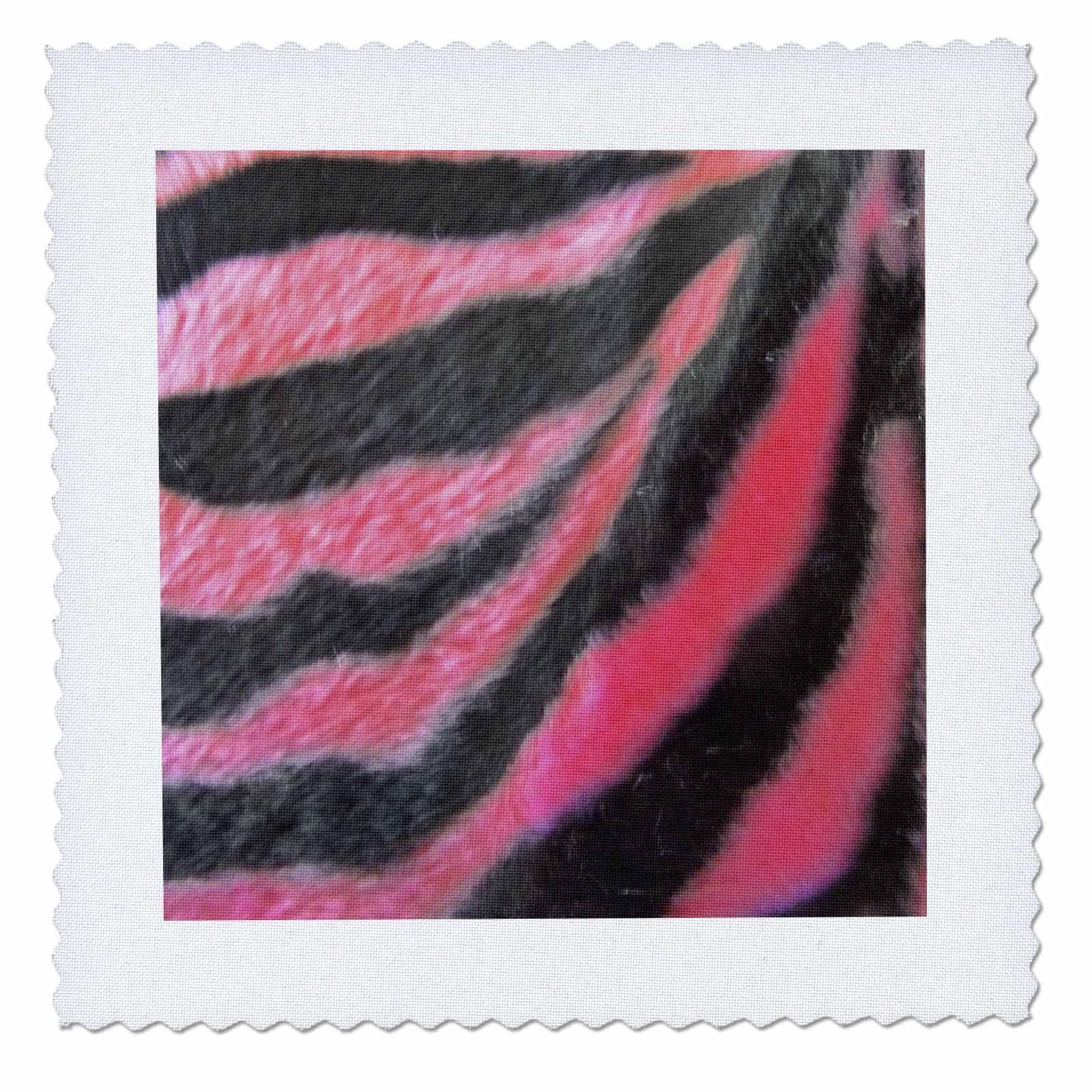 12x12 inch Quilt Square - Hot Pink Zebras Contemporary