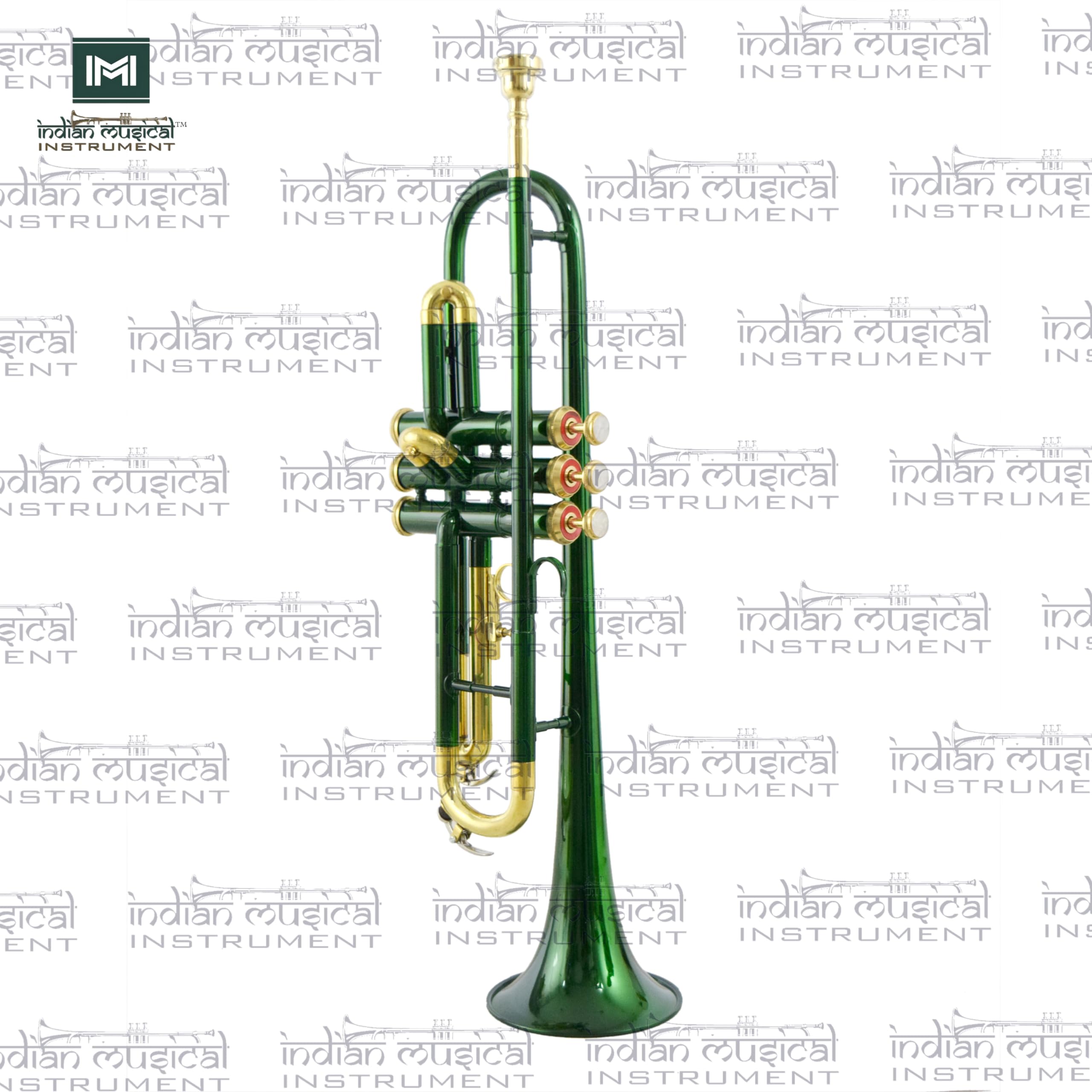 Tromba Bb Pitch con accessori, bocchino e custodia per il trasporto (verde oro)