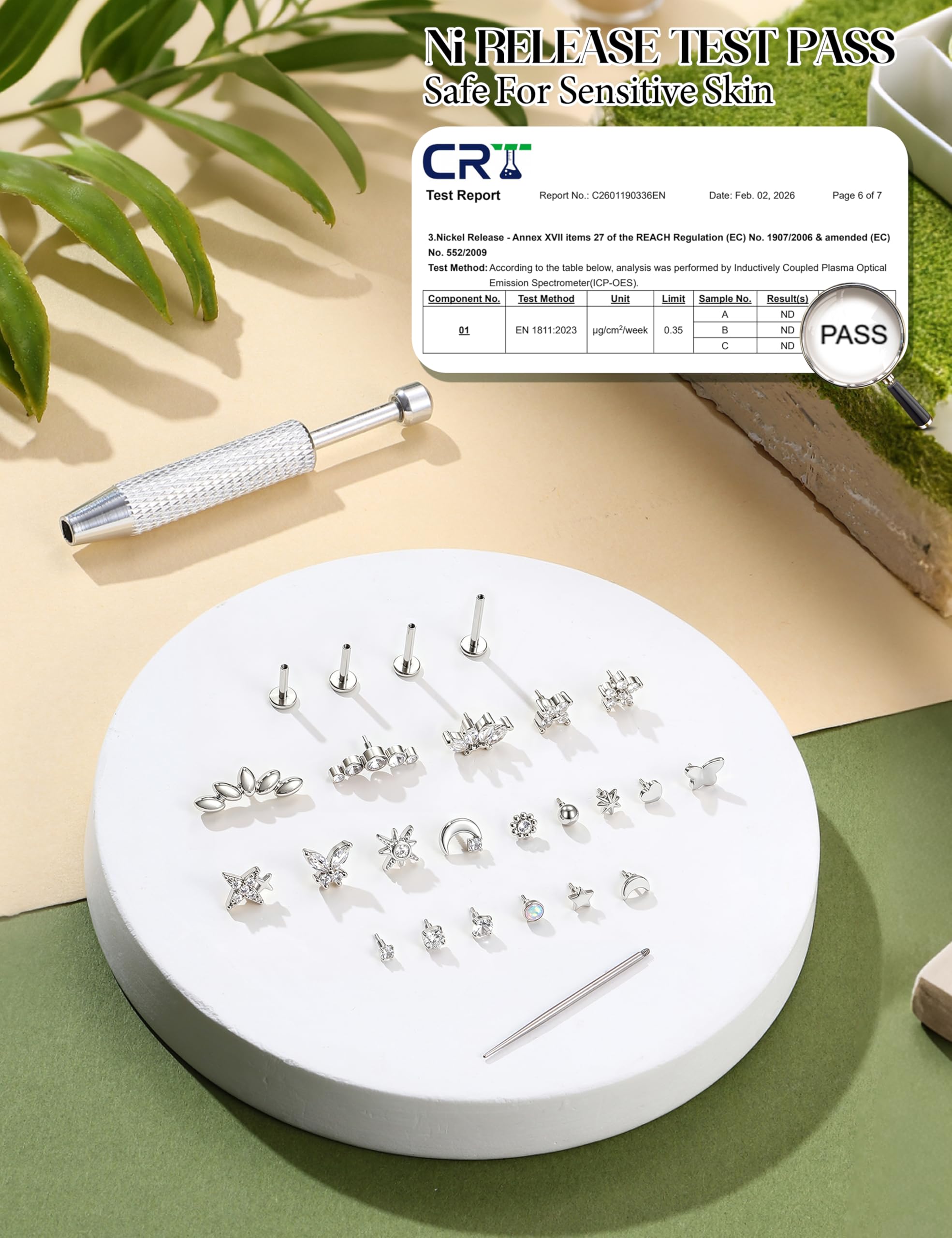 YADOCA 16G/18G tragus piercing biżuteria złoto srebro stal chirurgiczna wewnętrznie gwintowane płaskie kolczyki z tyłu cyrkonia warga bar kolczyk do nosa chrząstka labret muszla helix piercing